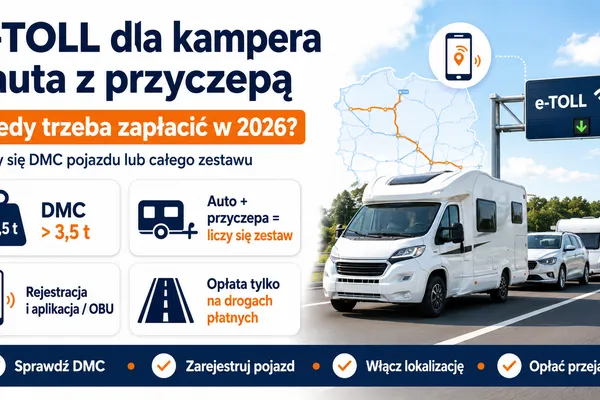 e-TOLL dla kampera i auta z przyczepą w 2026: kiedy trzeba zapłacić za przejazd?