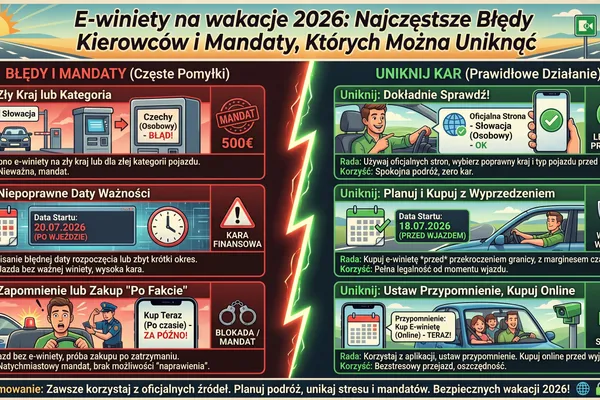 E-winiety na wakacje 2026: najczęstsze błędy kierowców i mandaty, których można uniknąć
