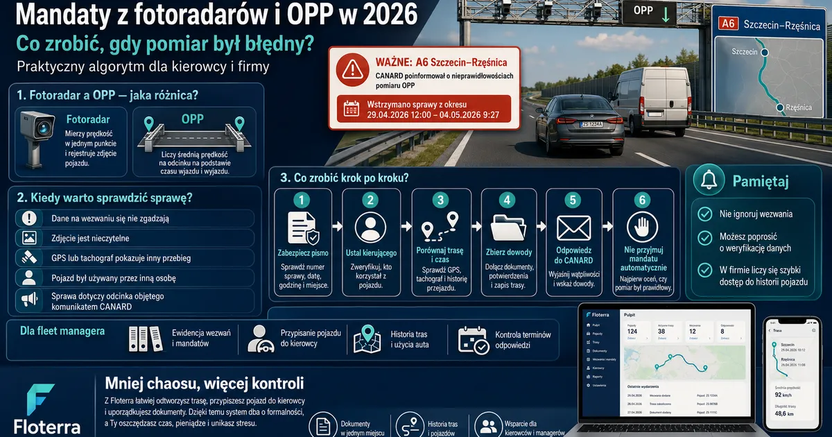 Mandaty z fotoradarów i OPP w 2026: co zrobić, gdy pomiar był błędny?