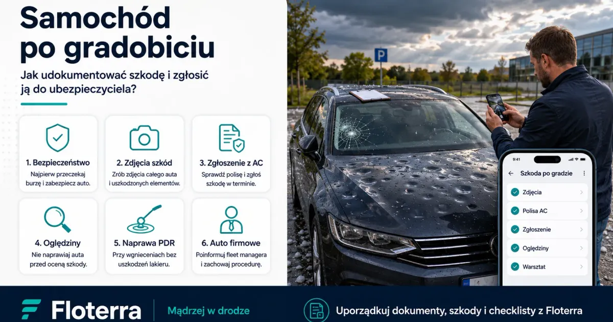Samochód po gradobiciu: jak udokumentować szkodę i zgłosić ją do ubezpieczyciela?