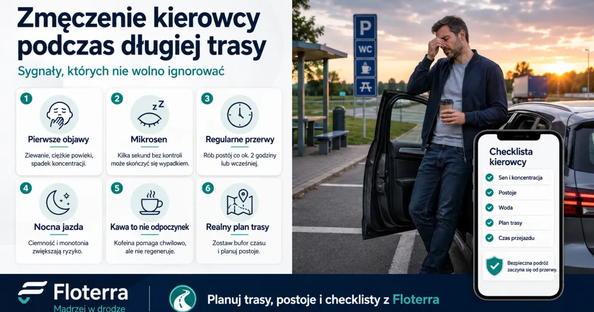Zmęczenie kierowcy podczas długiej trasy: sygnały, których nie wolno ignorować